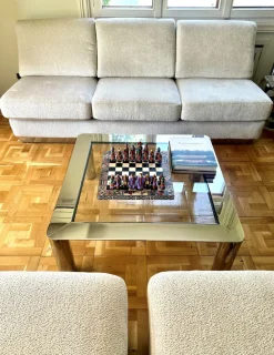 Pamono Sofa & Chairs attributed to Jacques Charpentier, 1970, Set of 3> Living Room Sets