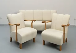 Pamono Sofa and Armchairs by Jindrich Halabala, 1930s, Set of 3><noscript><img width=