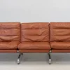 Pamono Sofas in Cognac Leather attributed to Paul Kjaerholm for Kold Christensen, 1970s, Set of 3> Living Room Sets