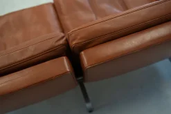 Pamono Sofas in Cognac Leather attributed to Paul Kjaerholm for Kold Christensen, 1970s, Set of 3><noscript><img width=
