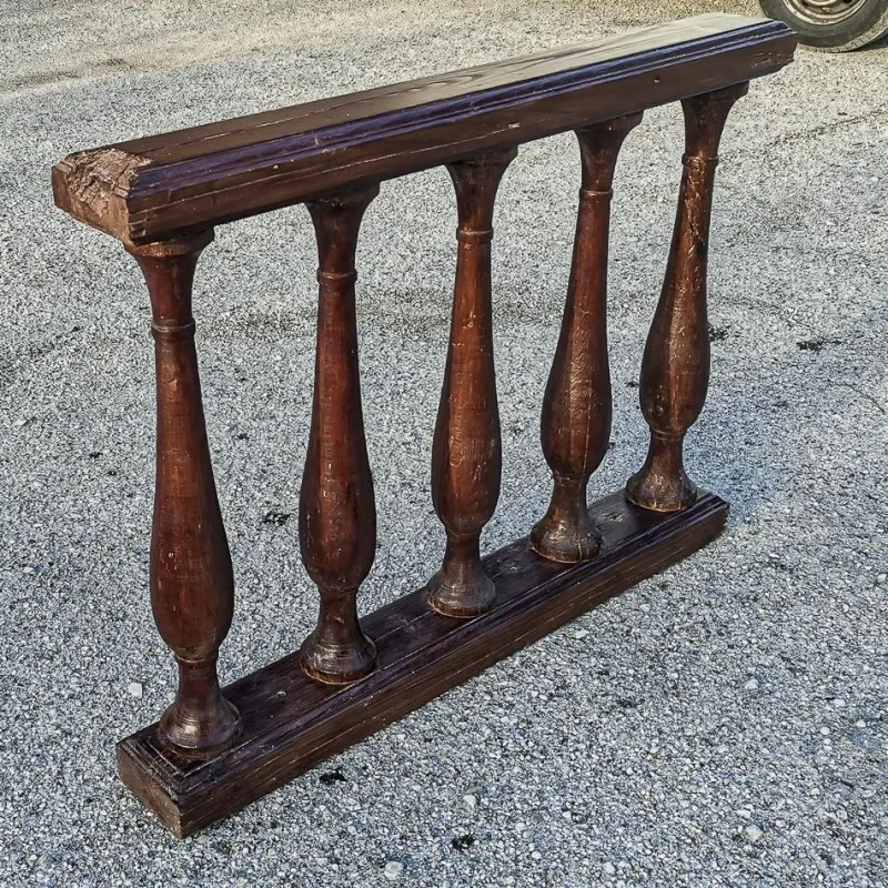 Discount Pamono Solid Wood Parapet Column or Balustrade, Italy, Early 1900s