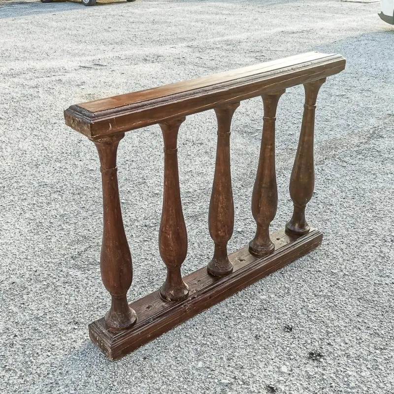 Discount Pamono Solid Wood Parapet Column or Balustrade, Italy, Early 1900s