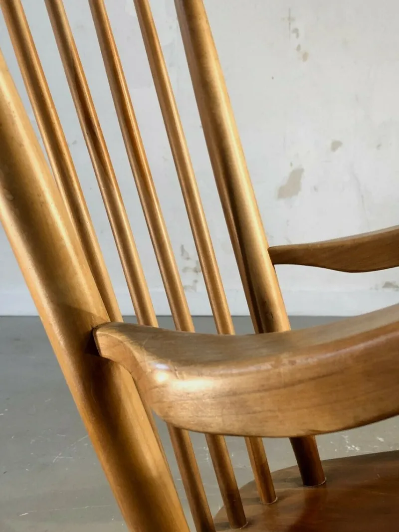 Pamono Solid Wood Rocking Chair, 1950s> Rocking Chairs