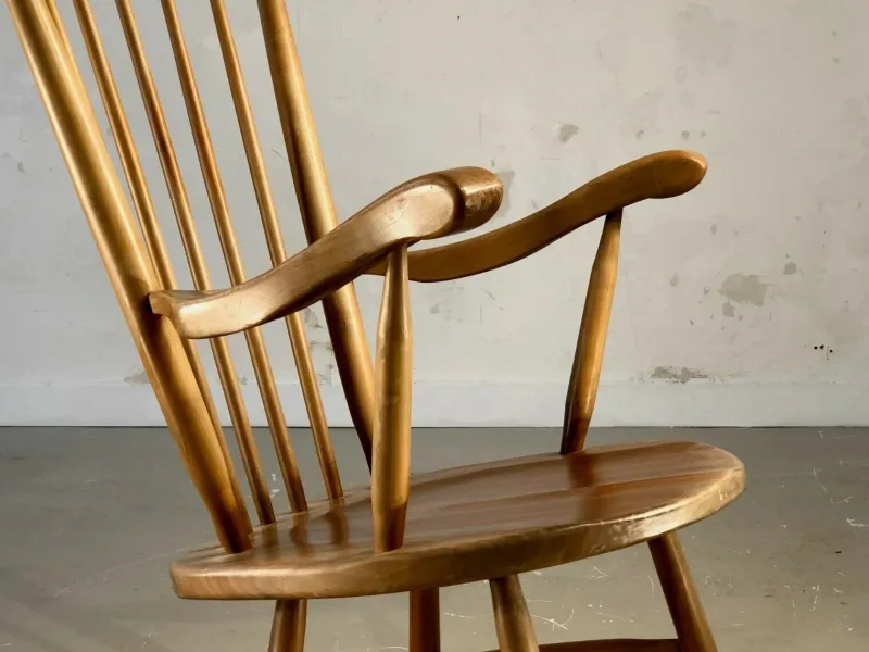 Pamono Solid Wood Rocking Chair, 1950s> Rocking Chairs