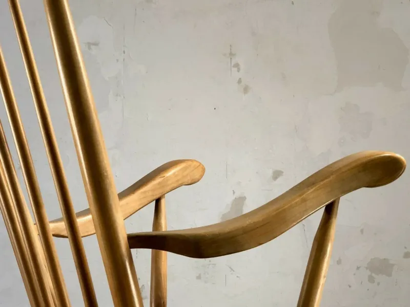 Pamono Solid Wood Rocking Chair, 1950s> Rocking Chairs