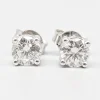 Pamono Solitaire Earrings in White Gold with Diamonds, Set of 2