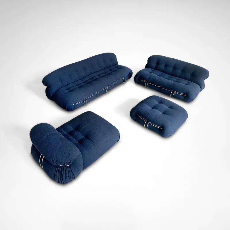 Pamono Soriana 2-Seater Sofa and Ottoman by Tobia and Afra Scarpa for Cassina, 2010s, Set of 2> Living Room Sets