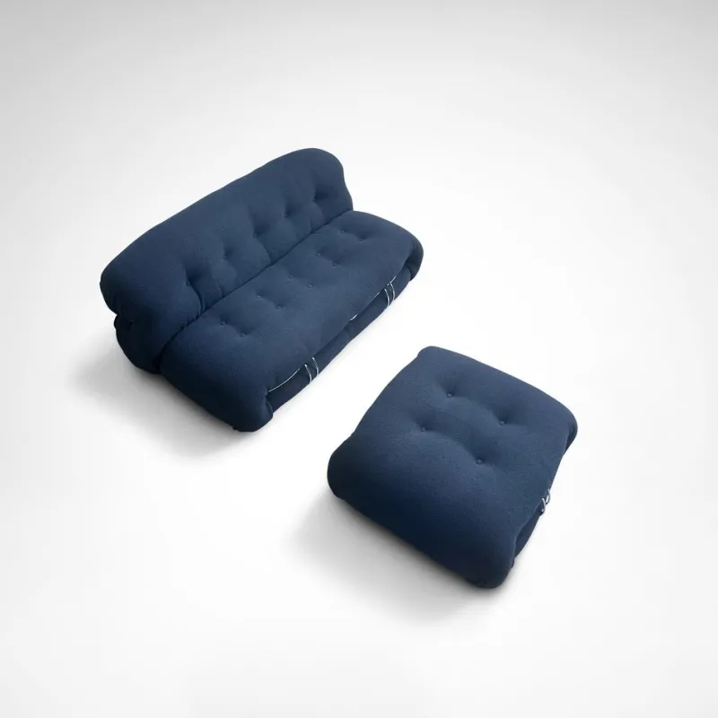 Pamono Soriana 2-Seater Sofa and Ottoman by Tobia and Afra Scarpa for Cassina, 2010s, Set of 2> Living Room Sets