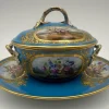 Outlet Pamono Soup Bowl with Saucer in Porcelain from Sèvres, Set of 2