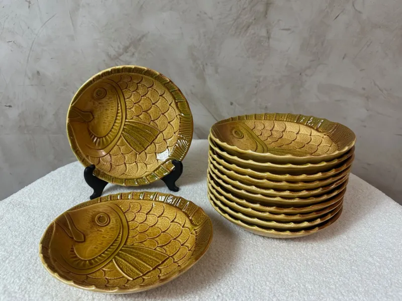 Pamono Soup Plates from Sarreguemines, 1950s, Set of 12> Dinner Plates & Bowls
