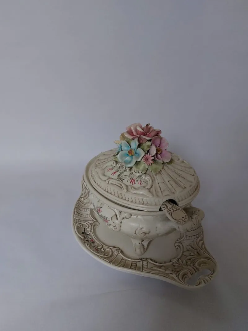 Pamono Soup Tureen with Ladle by V. Bassano, Italy, 1960, Set of 3> Serving Dishes