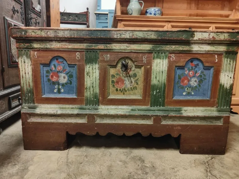 Pamono South Tyrolean Wedding Chest, 1883> Dressers, Commodes & Chests
