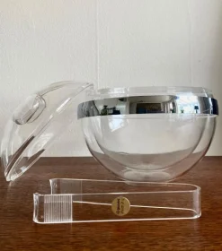 Pamono Space Age Acrylic Glass Ice Bucket Stella by Paolo Tilche for Guzzini, 1970s><noscript><img width=
