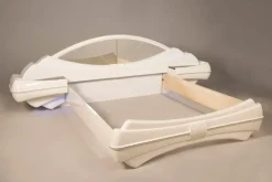 Pamono Space Age Bed in White Lacquered Wood from DBM Italia, 1970s> Beds & Bedroom Sets