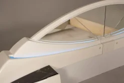 Pamono Space Age Bed in White Lacquered Wood from DBM Italia, 1970s><noscript><img width=