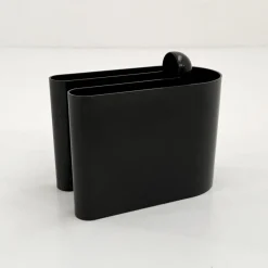 Pamono Space Age Black Magazine Rack by Rodolfo Bonetto for Bilumen, 1970s> Magazine Racks