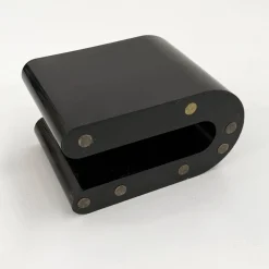 Pamono Space Age Black Magazine Rack by Rodolfo Bonetto for Bilumen, 1970s><noscript><img width=