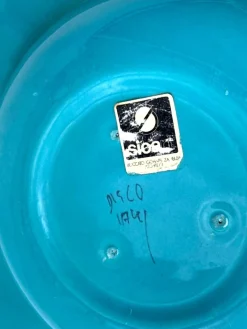 Hot Pamono Space Age Blue Ceramic Disco Bowl from Sicart, Italy, 1970s