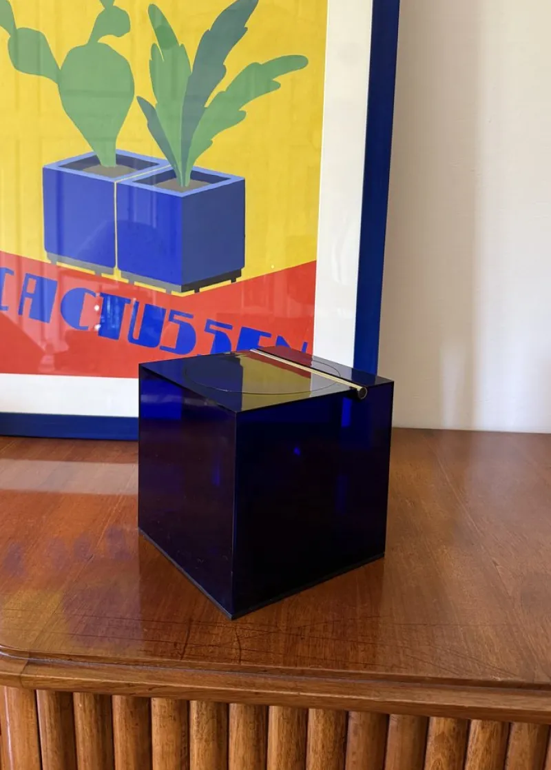 Pamono Space Age Blue Plastic Ice Bucket by Cini & Nils for Studio Opi, Italy, 1970s> Ice Buckets & Wine Coolers