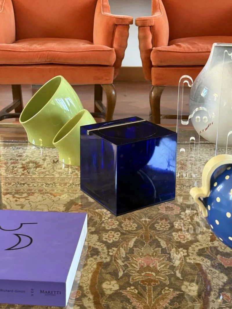 Pamono Space Age Blue Plastic Ice Bucket by Cini & Nils for Studio Opi, Italy, 1970s> Ice Buckets & Wine Coolers