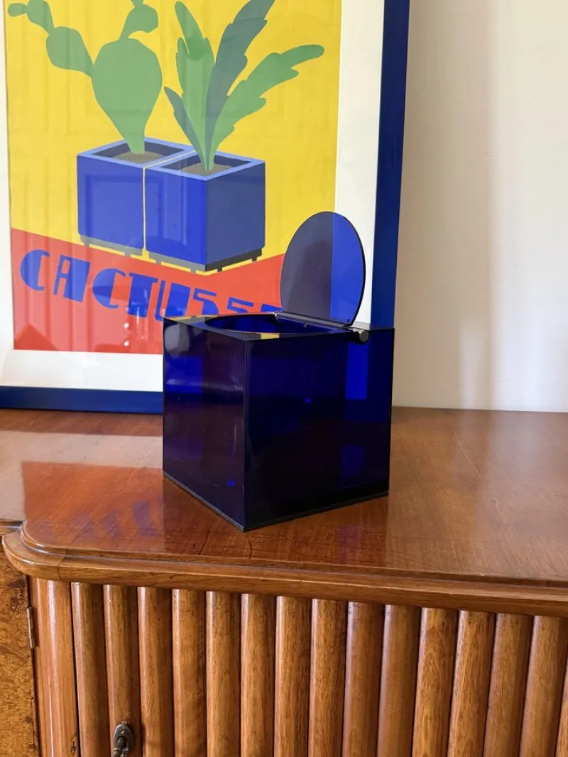 Pamono Space Age Blue Plastic Ice Bucket by Cini & Nils for Studio Opi, Italy, 1970s> Ice Buckets & Wine Coolers