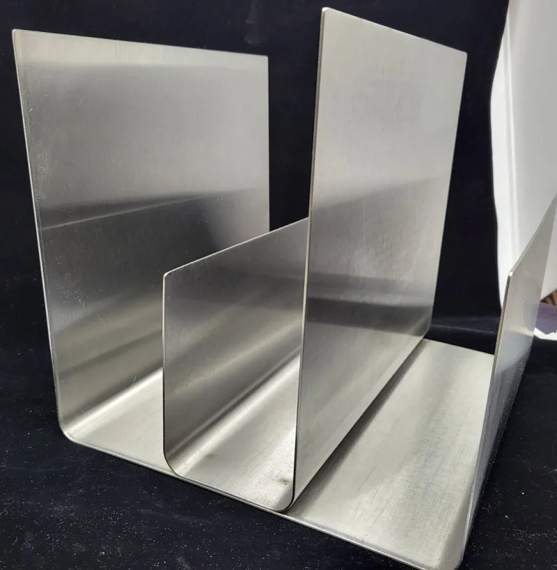 Discount Pamono Space Age Brushed Aluminum Magazine Rack, France, 1970s