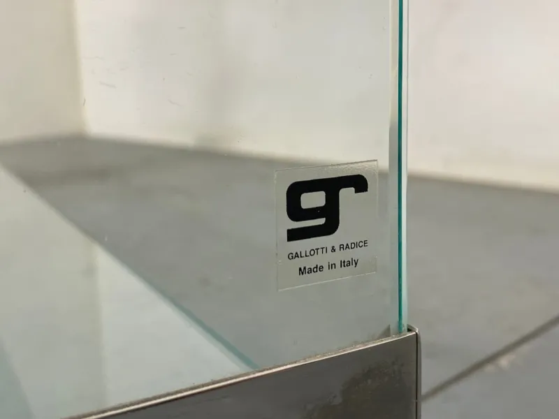 Outlet Pamono Space Age Glass Trolley Side Table from Gallotti & Radice, Italy, 1970s