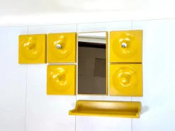 New Pamono Space Age Illuminated Quadro Modular Wall Panel Coat Rack System with Mirror and Console by Jürgen Lange for Schönbuch, West Germany, 1960s, Set of 7