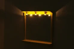 Pamono Space Age Illuminated Yellow Wall Mirror by Makio Hasuike, Italy, 1980s><noscript><img width=