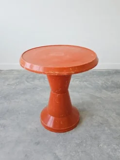 Pamono Space Age Orange Patio Table Model Diablo by Kovinoplastika, Former Yugoslavia, 1970s><noscript><img width=