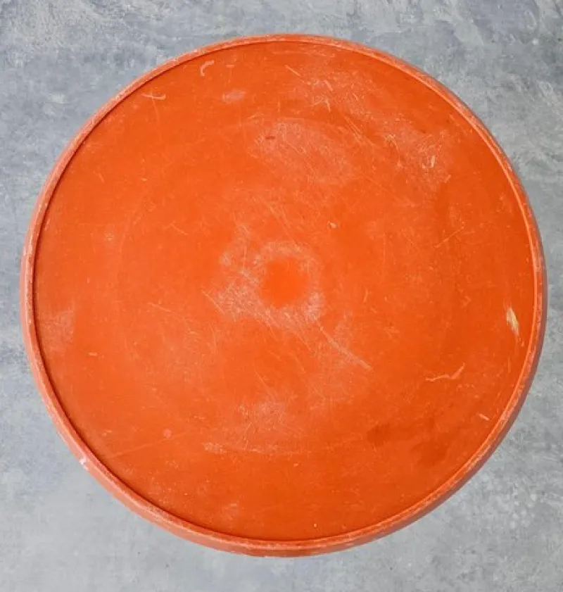 Pamono Space Age Orange Patio Table Model Diablo by Kovinoplastika, Former Yugoslavia, 1970s> Garden Tables