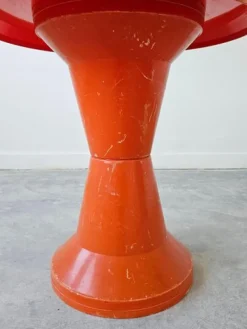 Pamono Space Age Orange Patio Table Model Diablo by Kovinoplastika, Former Yugoslavia, 1970s><noscript><img width=
