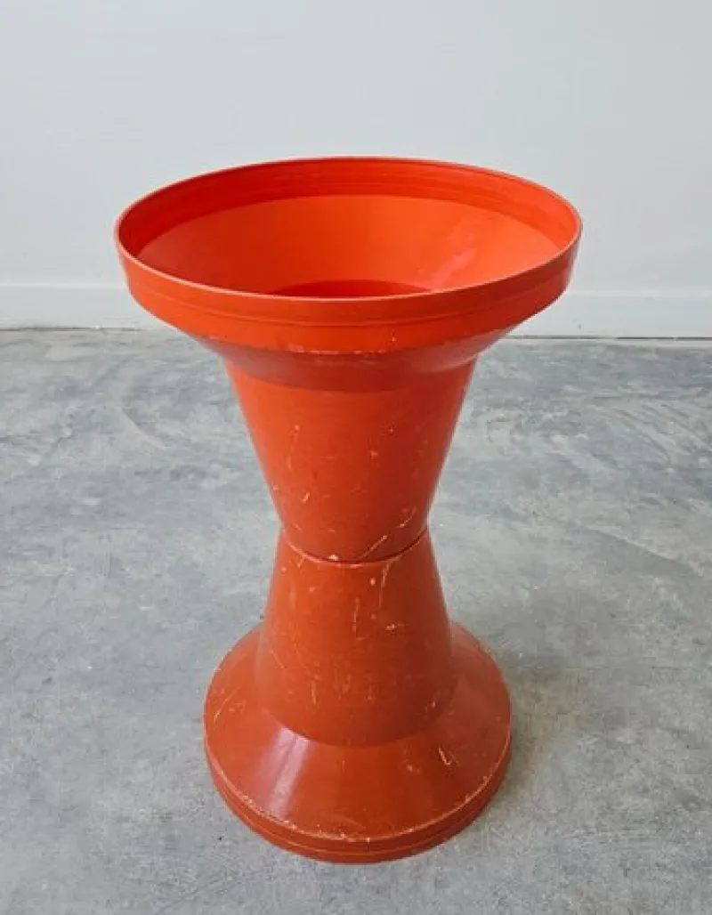 Pamono Space Age Orange Patio Table Model Diablo by Kovinoplastika, Former Yugoslavia, 1970s> Garden Tables