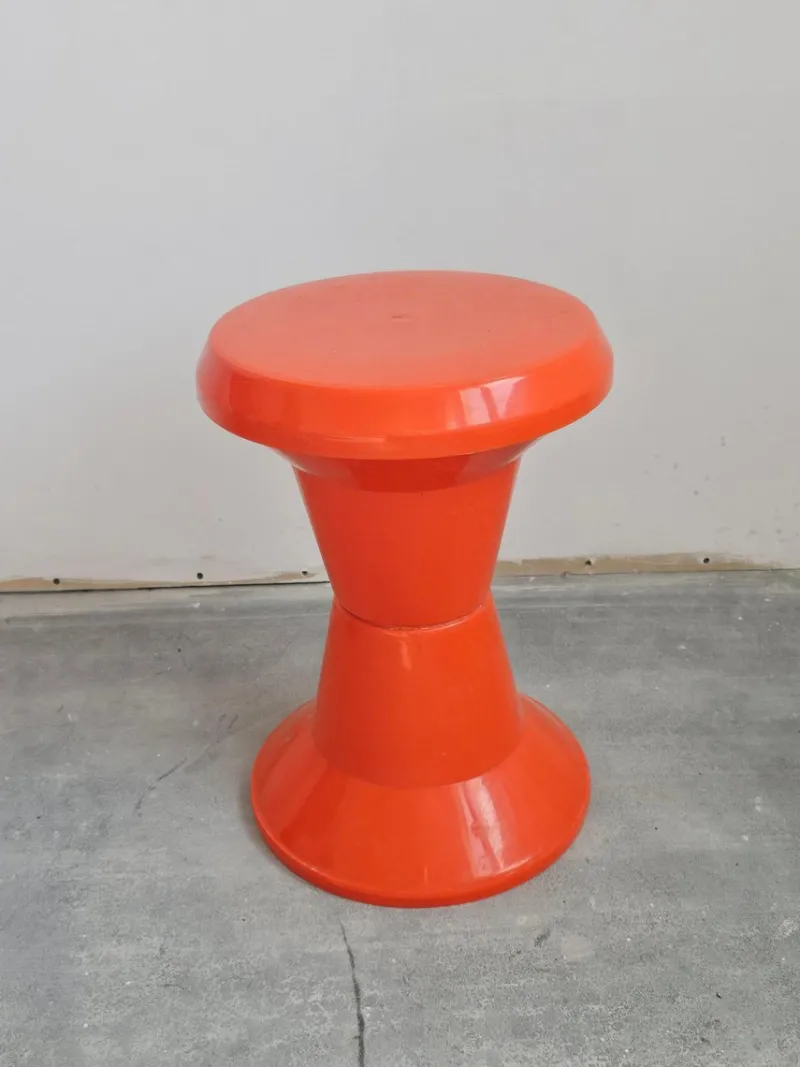 Discount Pamono Space Age Patio Set in Orange Plastic, 1970s, Set of 3