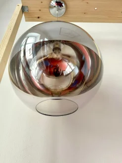 Pamono Space Age Pendant Lamp in Half-Mirrored Acrylic, 1970s><noscript><img width=