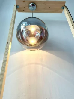 Pamono Space Age Pendant Lamp in Half-Mirrored Acrylic, 1970s><noscript><img width=