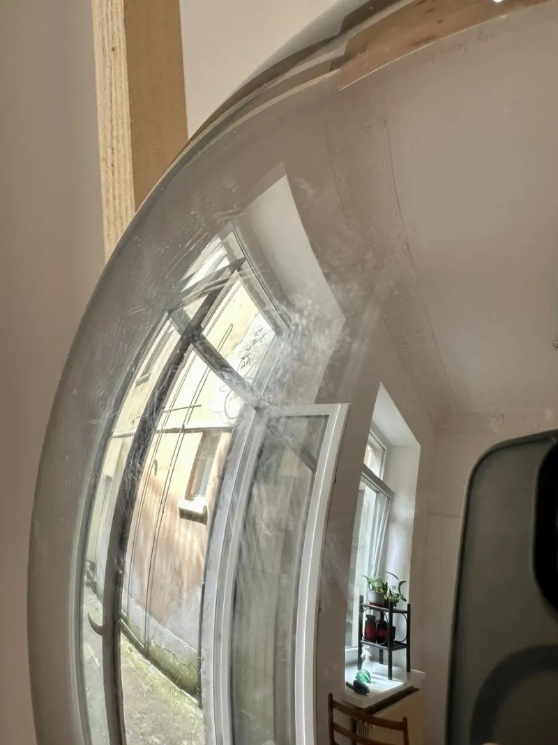 Pamono Space Age Pendant Lamp in Half-Mirrored Acrylic, 1970s> Ceiling Lights