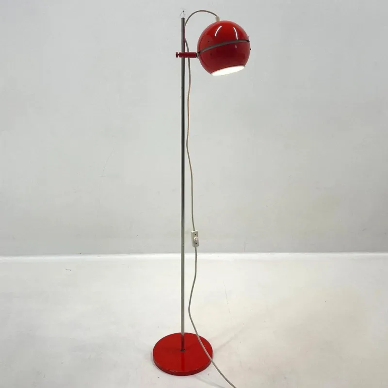 Pamono Space Age Red Floor Lamp, Germany, 1960s> Floor Lamps