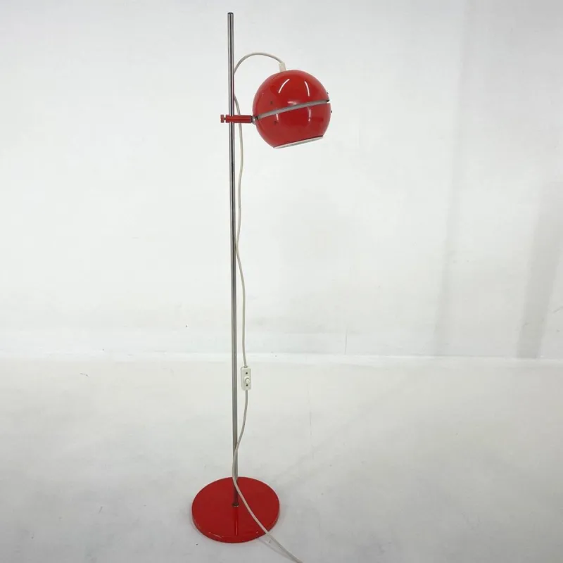 Pamono Space Age Red Floor Lamp, Germany, 1960s> Floor Lamps