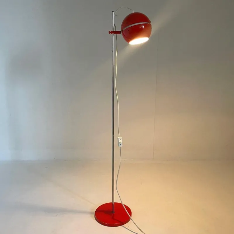 Pamono Space Age Red Floor Lamp, Germany, 1960s> Floor Lamps