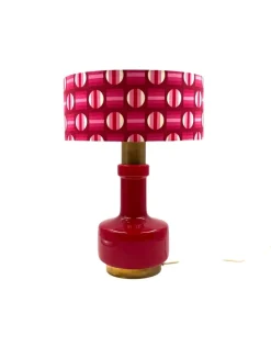 Pamono Space Age Red Glass Table Lamp, Italy, 1960s> Table Lamps