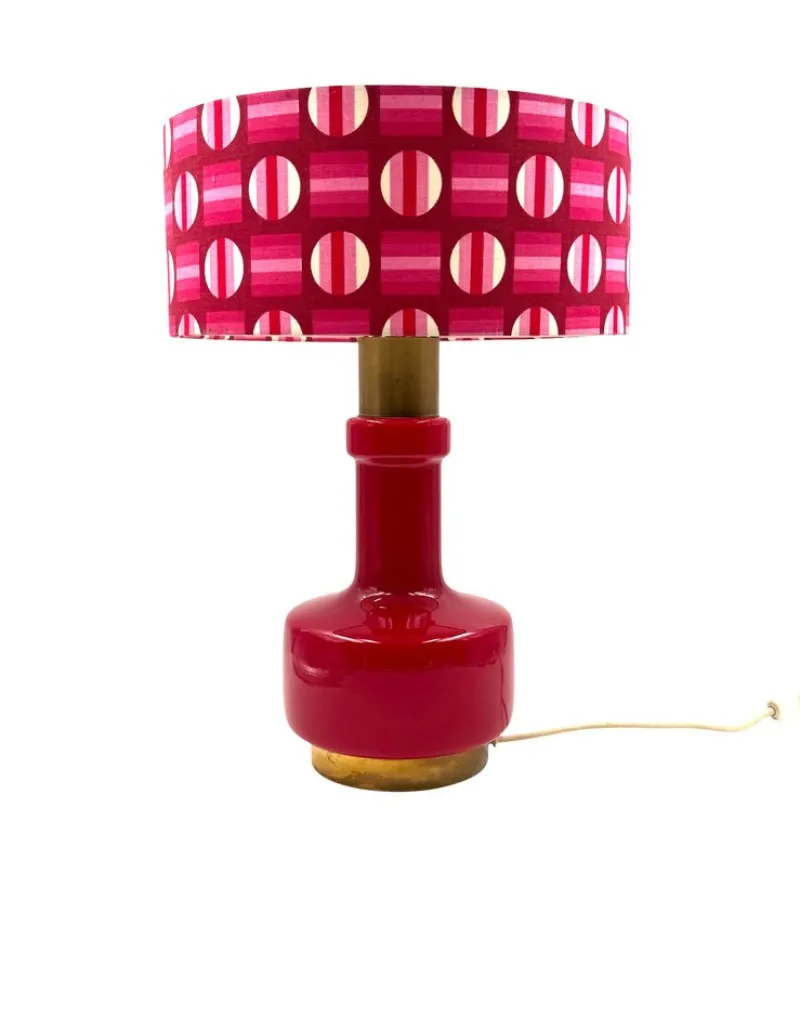 Pamono Space Age Red Glass Table Lamp, Italy, 1960s> Table Lamps