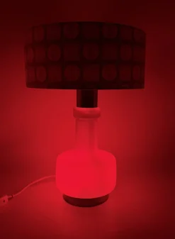 Pamono Space Age Red Glass Table Lamp, Italy, 1960s><noscript><img width=