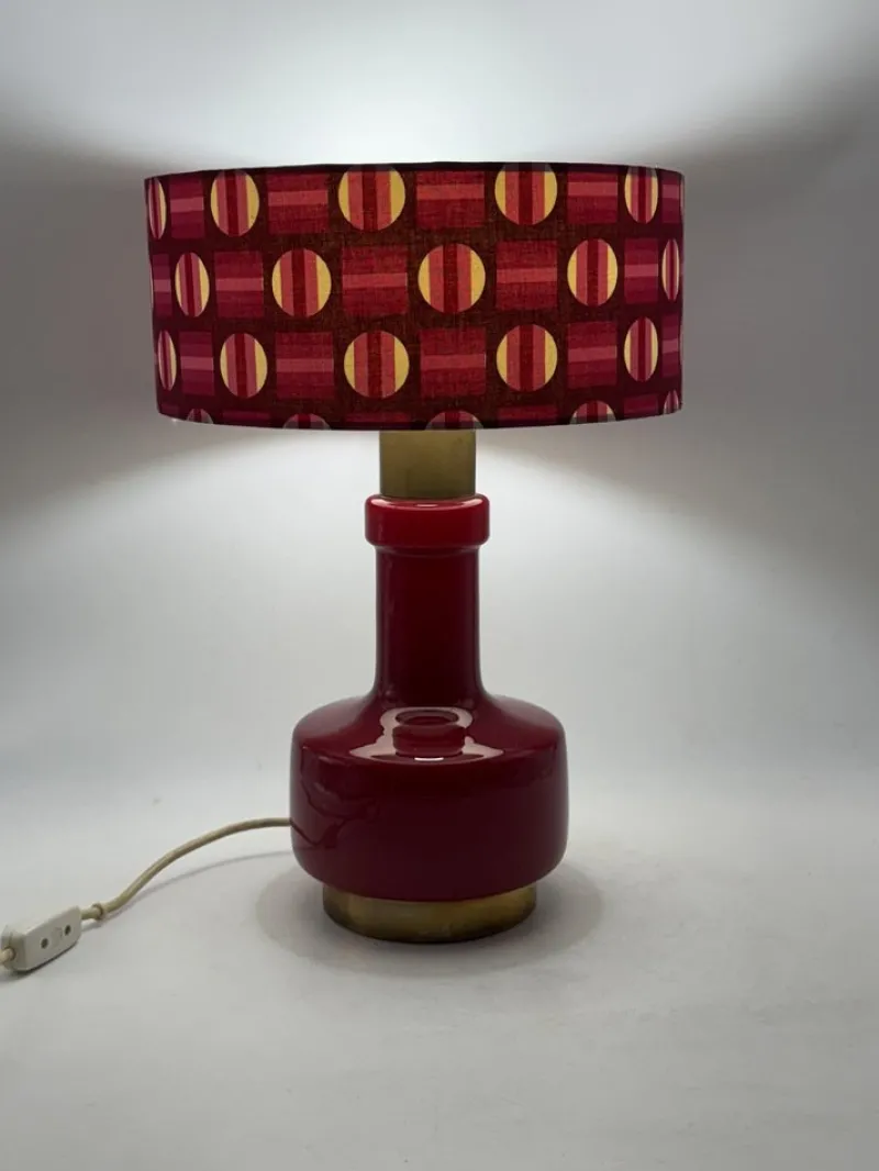 Pamono Space Age Red Glass Table Lamp, Italy, 1960s> Table Lamps