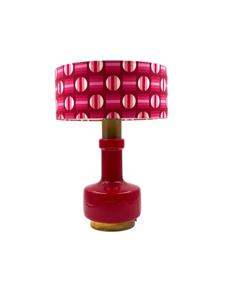Pamono Space Age Red Glass Table Lamp, Italy, 1960s> Table Lamps