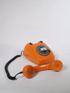 Pamono Space Age Rotary Dial Telephone Orange from Siemens, 1970s