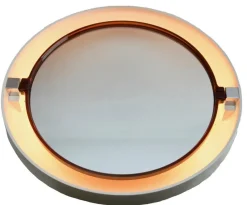 Outlet Pamono Space Age Round Mirror with Lighting Model A41 from Allibert, 1970s