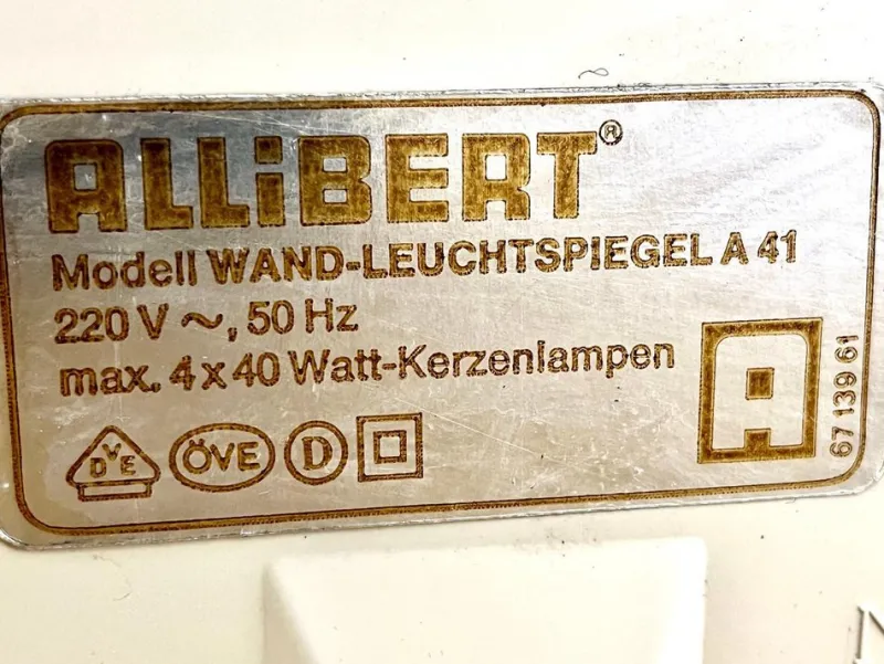 Outlet Pamono Space Age Round Mirror with Lighting Model A41 from Allibert, 1970s