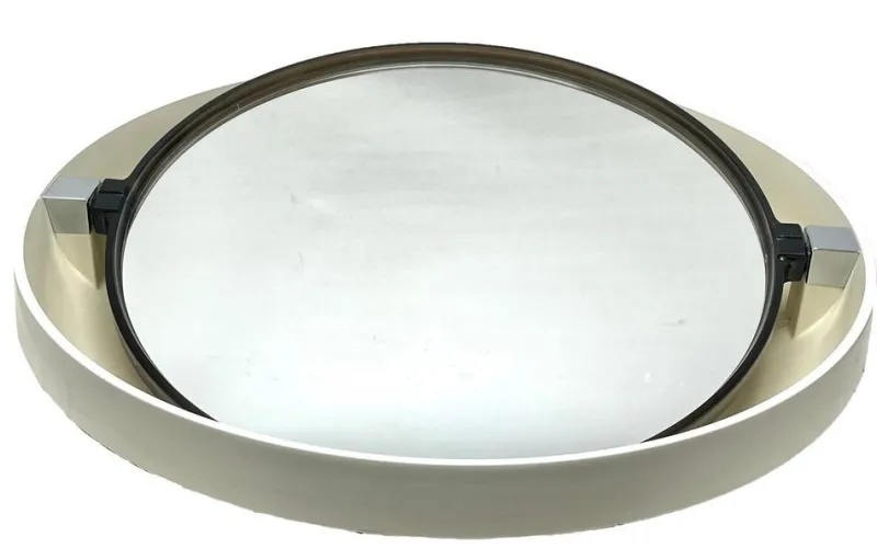 Outlet Pamono Space Age Round Mirror with Lighting Model A41 from Allibert, 1970s