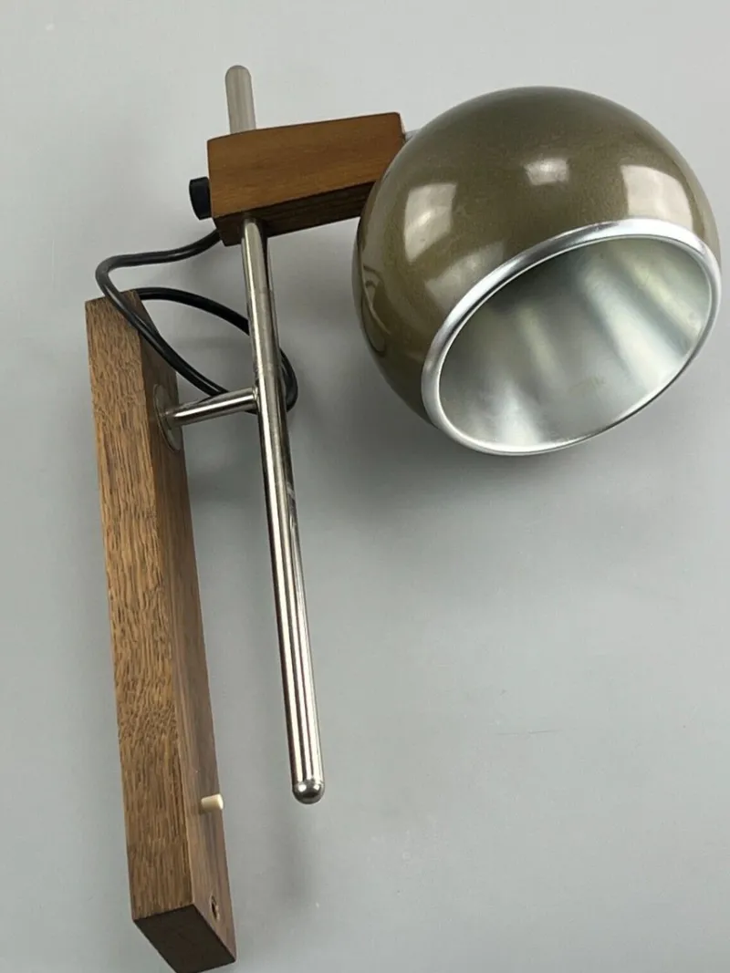 Pamono Space Age Sconce in Teak & Metal from Temde> Wall Lights & Sconces
